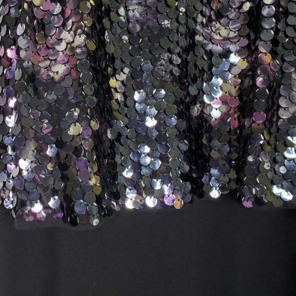 H&M Conscious Collection Size 10 Dress Mini Racerback Knit Purple Sequin Bodycon - Picture 5 of 7